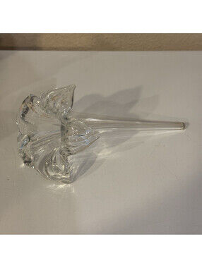 Unmarked Clear Glass Flower Bud Vase w/ Long Stem, Approx 7 in L